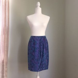 Vintage 1980s Ann Taylor Studio Silk Wrap Skirt